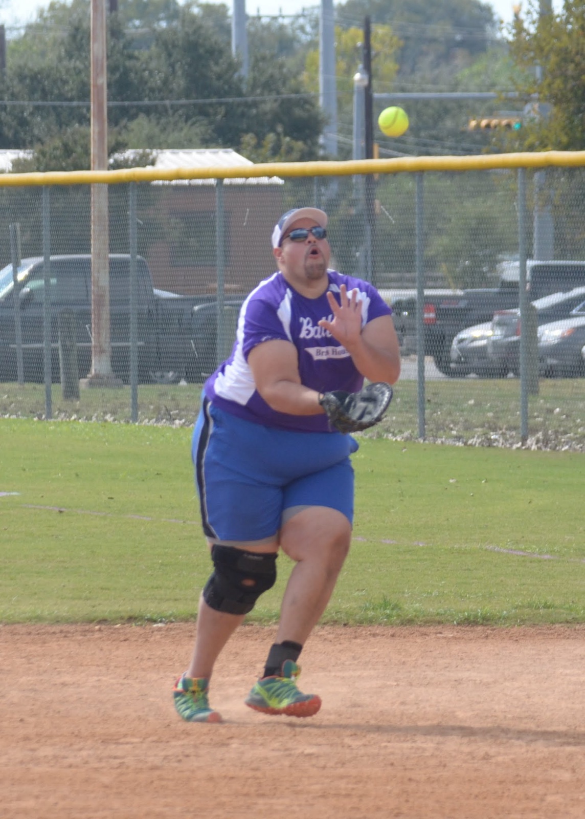 Albert on the softball field, D Team Fall 2016