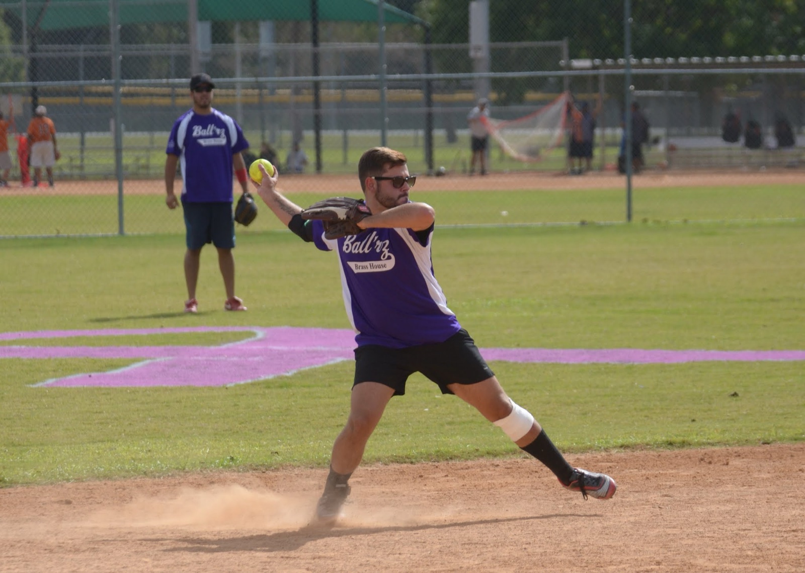 JD on the softball field, D Team Fall 2016