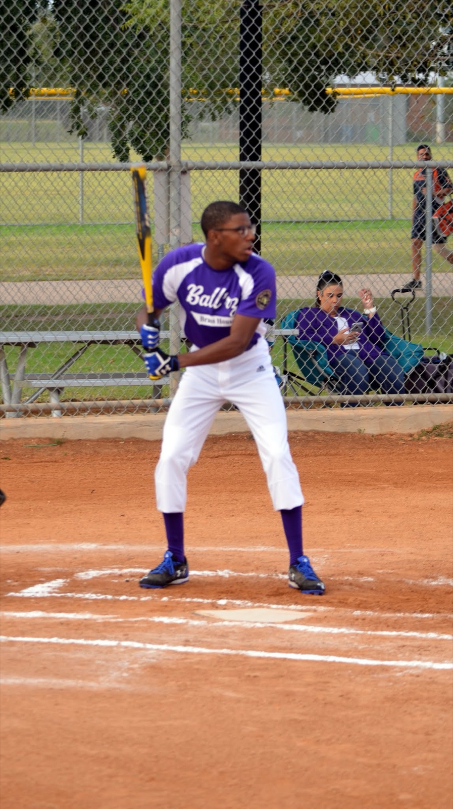 Walter on the softball field, D Team Fall 2016