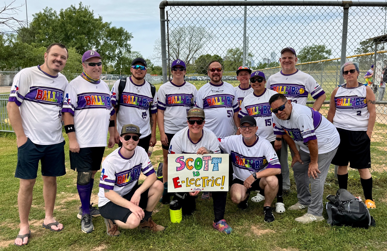 D Team group photo on the field, 2024