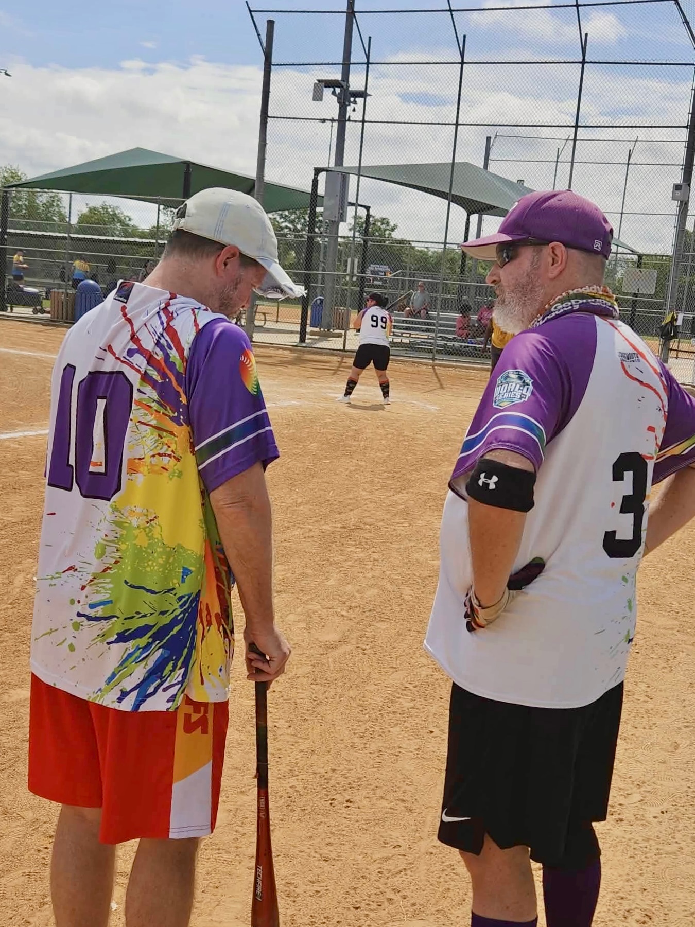 Michael & John on the softball field, E Team spring 2026